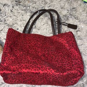 Stunning Neiman Marcus Red Cheetah Print Bag